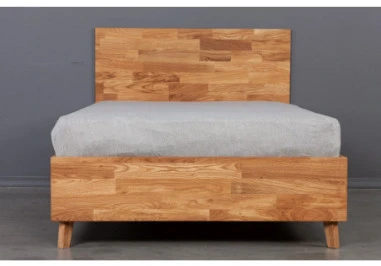 OAK BASE 120 Ąžuolinė Lova : Apdaila - Aliejuota bespalviu aliejumi su kietaisiais vaškais, Čiužinio dydis - 120x200cm