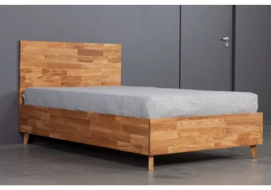 OAK BASE 120 Ąžuolinė Lova : Apdaila - Aliejuota bespalviu aliejumi su kietaisiais vaškais, Čiužinio dydis - 120x200cm
