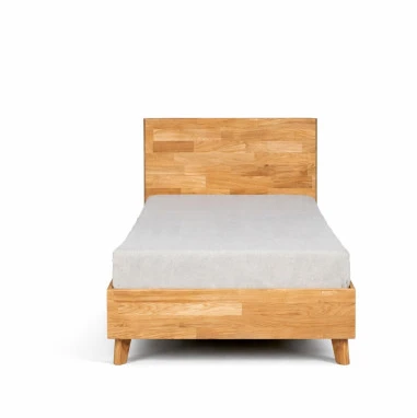 OAK BASE 90 Ąžuolinė Lova : Apdaila - Aliejuota bespalviu linų sėmenų aliejumi, Čiužinio dydis - 90x200cm