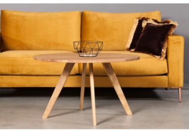 OAKY Ø100 ąžuolinis apvalus žurnalinis staliukas : Apdaila - Be apdailos, Aukštis - 48cm
