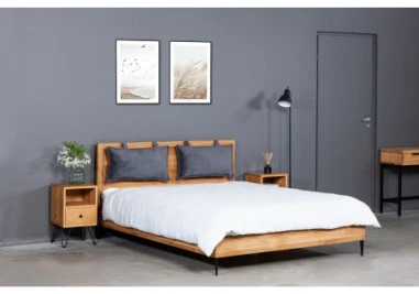 OAKY 140 Ąžuolinė Lova : Apdaila - Be apdailos, Čiužinio dydis - 140x200cm, Kojos - Ąžuolinės, alyvuotos lovoms
