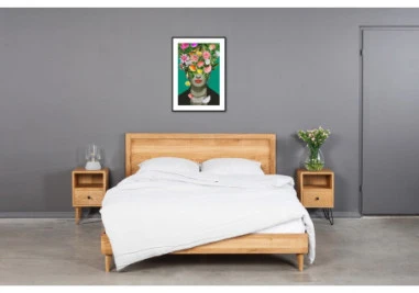 OAKY 140 Ąžuolinė Lova : Apdaila - Be apdailos, Čiužinio dydis - 140x200cm, Kojos - Ąžuolinės, alyvuotos lovoms