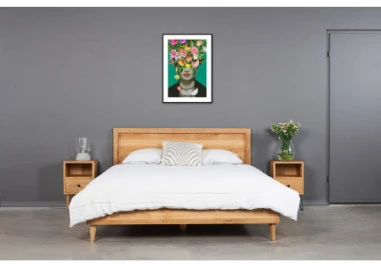 OAKY 160 Ąžuolinė Lova : Apdaila - Be apdailos, Čiužinio dydis - 160x200cm, Kojos - Ąžuolinės, alyvuotos lovoms