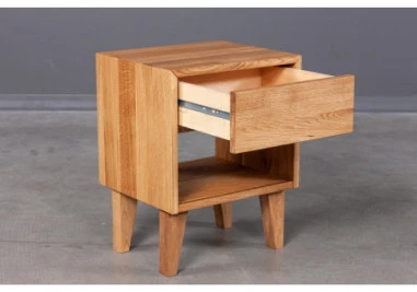 OAKY 39cm Ąžuolinė spintelė prie lovos : Apdaila - Aliejuota bespalviu linų sėmenų aliejumi, Aukštis - 52cm