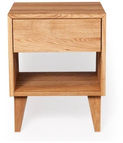 OAKY 39cm Ąžuolinė spintelė prie lovos : Apdaila - Aliejuota bespalviu linų sėmenų aliejumi, Aukštis - 52cm