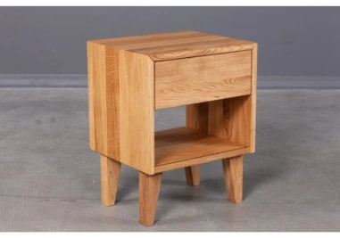 OAKY 39cm Ąžuolinė spintelė prie lovos : Apdaila - Aliejuota bespalviu aliejumi su kietaisiais vaškais, Aukštis - 52cm