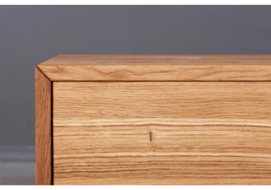 OAKY 39cm Ąžuolinė spintelė prie lovos, metalinėmis kojelėmis : Apdaila - Aliejuota bespalviu linų sėmenų aliejumi, Aukštis - 52cm