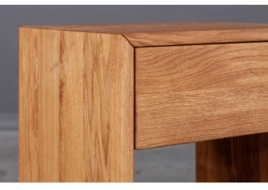 OAKY 39cm Ąžuolinė spintelė prie lovos, metalinėmis kojelėmis : Apdaila - Aliejuota bespalviu linų sėmenų aliejumi, Aukštis - 52cm