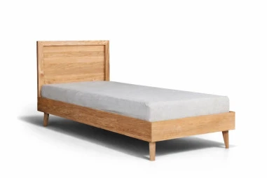 OAKY 90 Ąžuolinė Lova : Apdaila - Aliejuota bespalviu linų sėmenų aliejumi, Čiužinio dydis - 90x200cm, Kojos - Ąžuolinės, alyvuotos lovoms