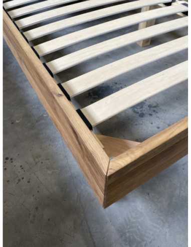 OAKY 90 Ąžuolinė Lova : Apdaila - Aliejuota bespalviu linų sėmenų aliejumi, Čiužinio dydis - 90x200cm, Kojos - Ąžuolinės, alyvuotos lovoms