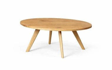 OAKY ELIPSE 100X60 ąžuolinis ovalus žurnalinis staliukas : Apdaila - Be apdailos, Aukštis - 48cm