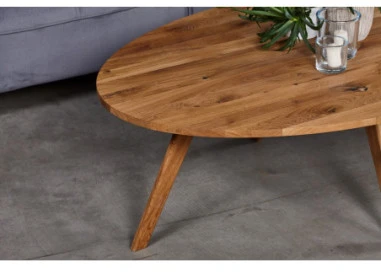 OAKY ELIPSE 140X90 ąžuolinis ovalus žurnalinis staliukas : Apdaila - Be apdailos, Aukštis - 48cm