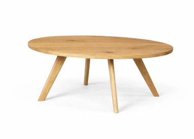 OAKY ELIPSE 140X90 ąžuolinis ovalus žurnalinis staliukas : Apdaila - Be apdailos, Aukštis - 48cm