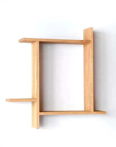 Out of box (72x16x72cm) ąžuolinė sieninė lentyna : Apdaila - Be apdailos