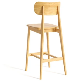 PAULA WOODEN (70cm) pilnai ąžuolinė baro kėdė : Apdaila - Be apdailos