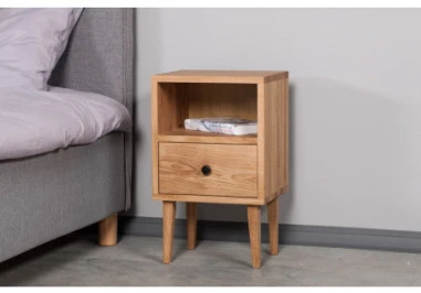 RETRO 35cm Ąžuolinė spintelė prie lovos : Apdaila - Aliejuota bespalviu linų sėmenų aliejumi
