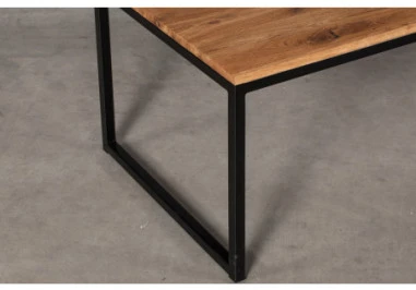 SELECT 110X60 ąžuolinis žurnalinis staliukas juodos kojos : Apdaila - Be apdailos, Stalviršio briauna - 2+2 cm