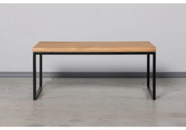 SELECT 110X60 ąžuolinis žurnalinis staliukas juodos kojos : Apdaila - Be apdailos, Stalviršio briauna - 2+2 cm
