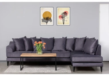 SELECT 110X60 ąžuolinis žurnalinis staliukas juodos kojos : Apdaila - Be apdailos, Stalviršio briauna - 2+2 cm
