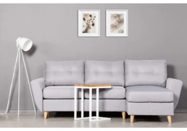 SELECT Baltas MIX ąžuolinis 35x45x55 šoninis staliukas : Apdaila - Aliejuota bespalviu linų sėmenų aliejumi