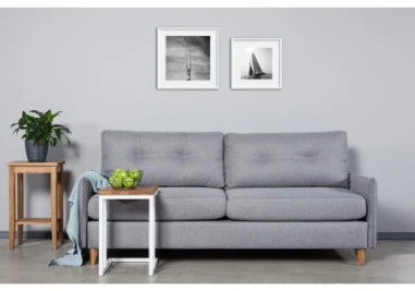 SELECT Baltas MIX ąžuolinis 35x45x55 šoninis staliukas : Apdaila - Aliejuota bespalviu linų sėmenų aliejumi