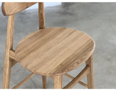 SOLO WOODEN (70cm) pilnai ąžuolinė baro kėdė : Apdaila - Aliejuota bespalviu linų sėmenų aliejumi