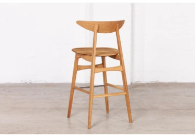 SOLO WOODEN (70cm) pilnai ąžuolinė baro kėdė : Apdaila - Aliejuota bespalviu linų sėmenų aliejumi
