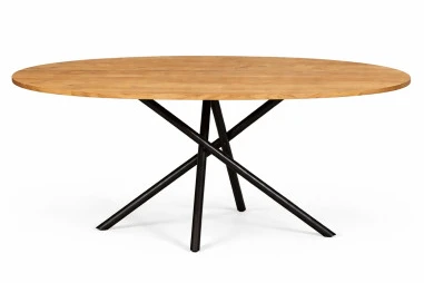SPYDER OVAL 160X100 ąžuolinis stalas : Apdaila - Be apdailos