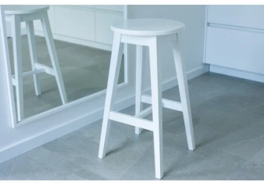 STOOL Baltas ąžuolinė baro (69cm) taburetė