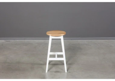 STOOL Baltas MIX ąžuolinė baro (69cm) taburetė