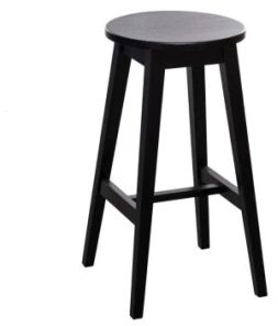STOOL Juodas ąžuolinė baro (69cm) taburetė