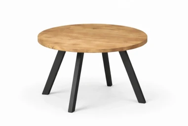 TORI Ø80 ąžuolinis apvalus žurnalinis staliukas : Apdaila - Be apdailos, Aukštis - 50cm