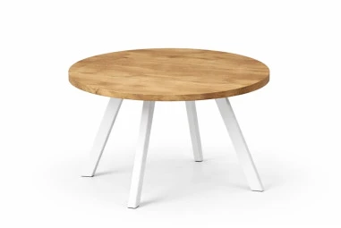 TORI Baltas Ø80 ąžuolinis apvalus žurnalinis staliukas : Apdaila - Be apdailos, Aukštis - 46cm
