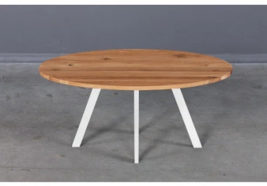 TORI ELIPSE Baltas 100X60 ąžuolinis ovalus žurnalinis staliukas baltomis kojomis : Apdaila - Be apdailos, Aukštis - 46cm