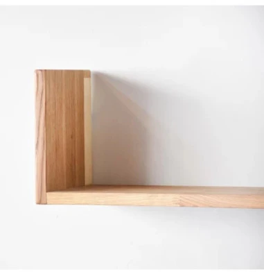 U FORMOS (80x20x20cm) ąžuolinė sieninė lentyna : Apdaila - Be apdailos