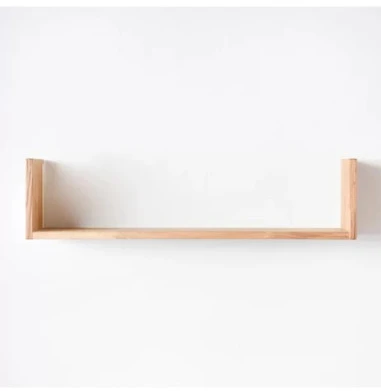 U FORMOS (80x20x20cm) ąžuolinė sieninė lentyna : Apdaila - Be apdailos
