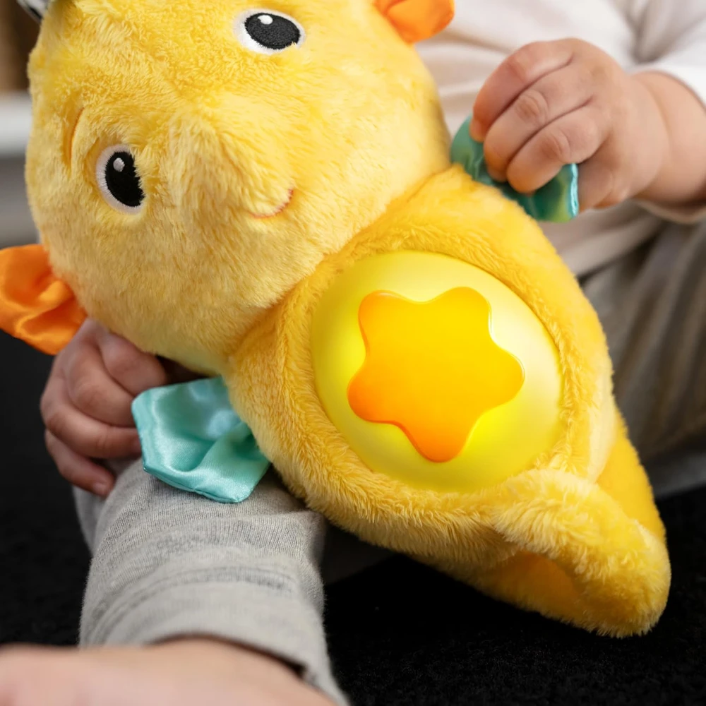 BABY EINSTEIN raminantis pliušinis žaislas Seahorse Soother, geltonas, 17400-000