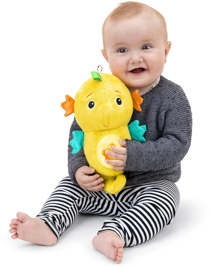 BABY EINSTEIN raminantis pliušinis žaislas Seahorse Soother, geltonas, 17400-000
