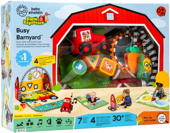 Baby Einstein Mažylis Einšteinas – „Busy Barnyard™“ – augimo su manimi žaidimų aikštelė (BE-17327)
