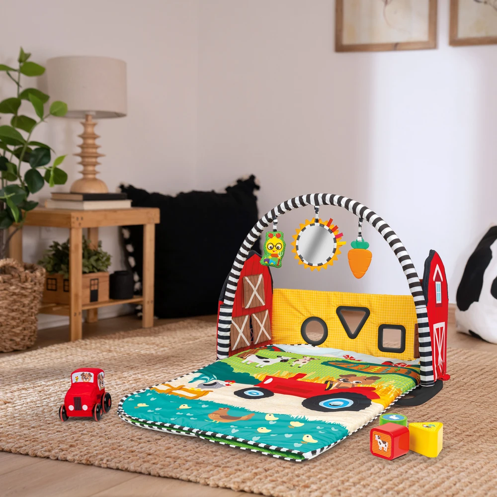 Baby Einstein Mažylis Einšteinas – „Busy Barnyard™“ – augimo su manimi žaidimų aikštelė (BE-17327)