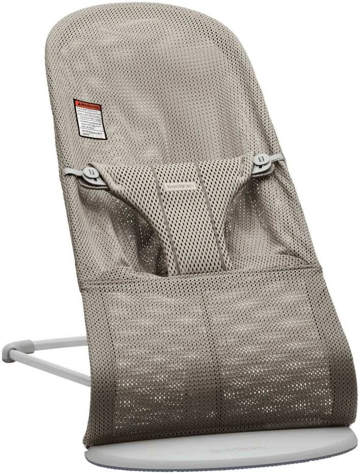 BABYBJÖRN gultukas Bliss Mesh, pilkos/smėlio spalvos, 606102 + barškutis