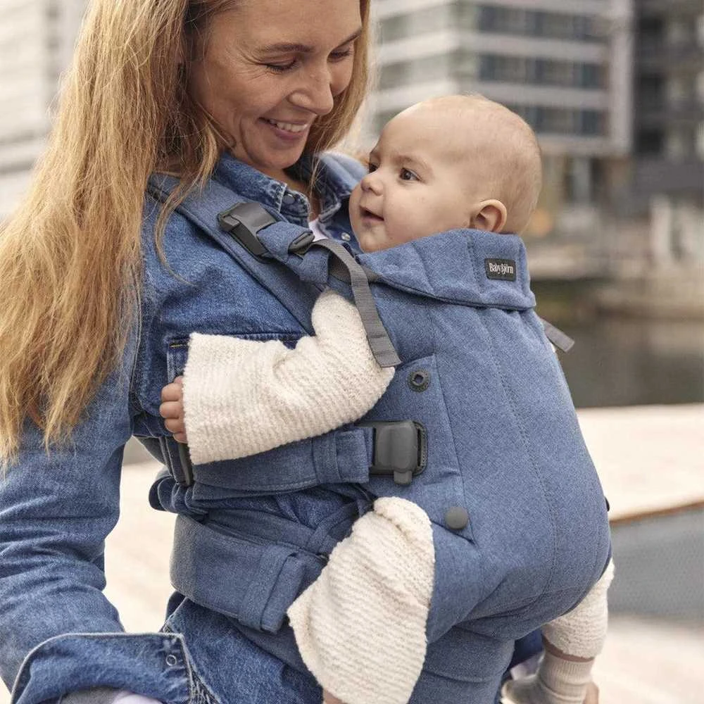BABYBJORN nešioklė HARMONY WOVEN MELANGE, mėlynas 088033