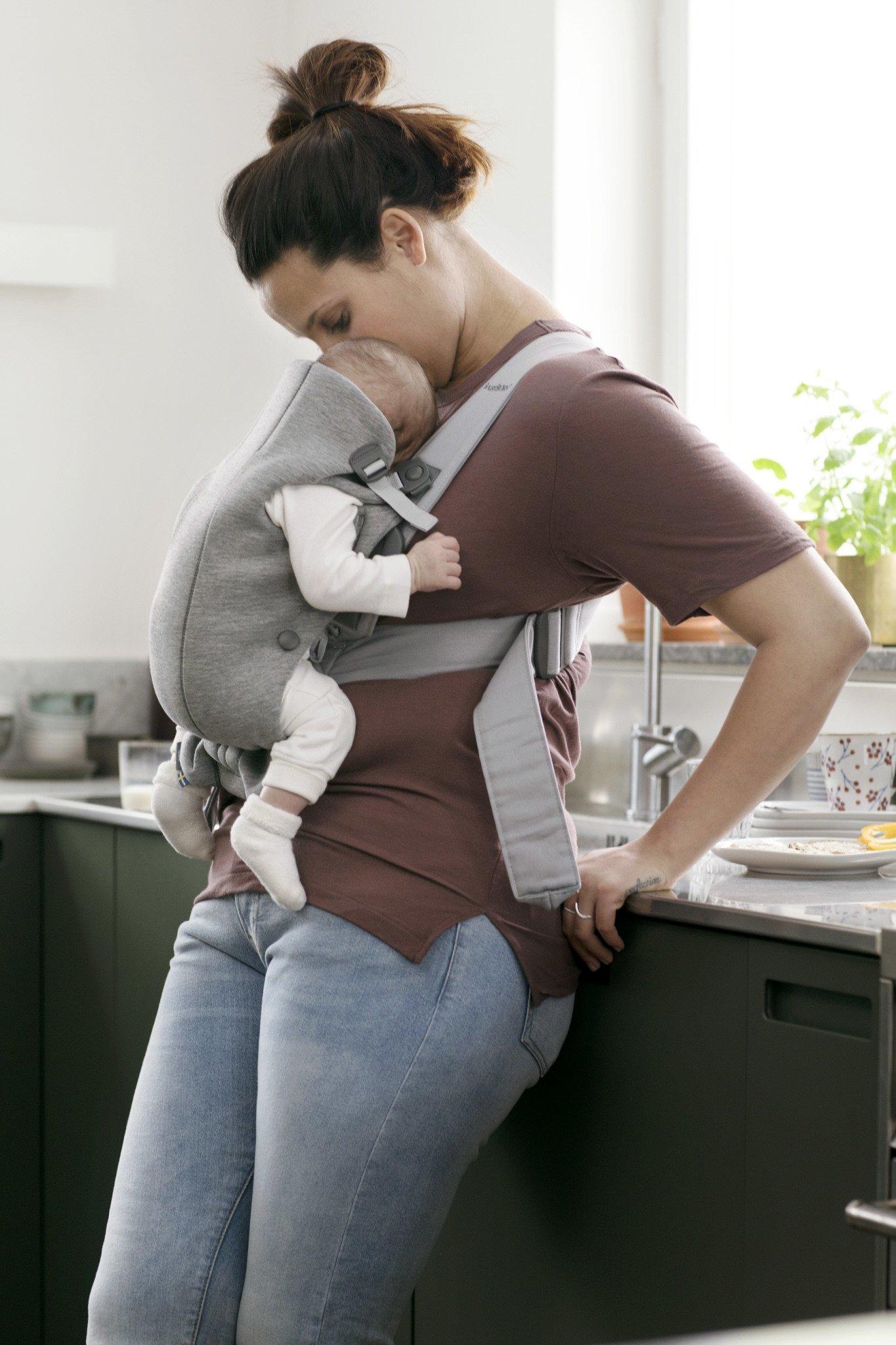 BABYBJÖRN nešioklė MINI 3D Jersey, light pilkas