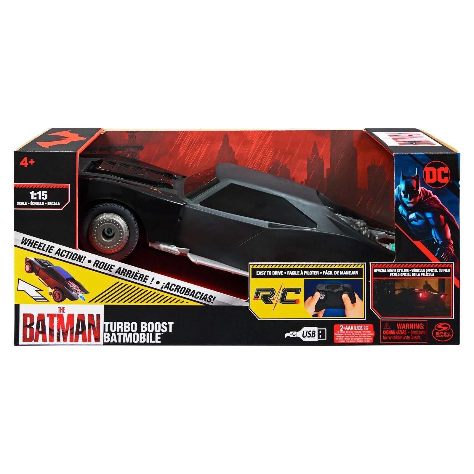 Radijo bangomis valdoma mašina BATMAN 1:15, Batmobile Turbo Boost, 6061300