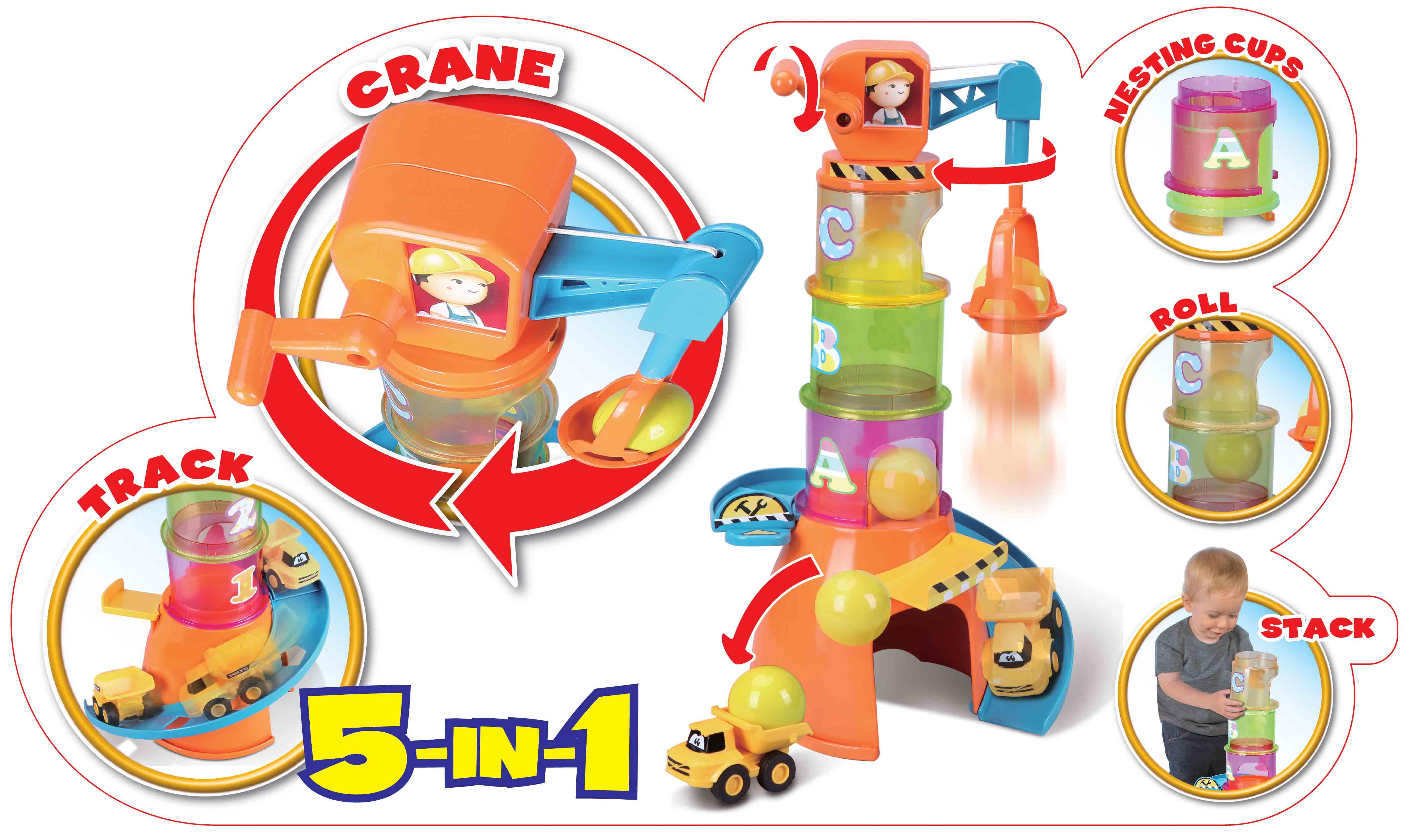 BB JUNIOR trasos rinkinys su automobiliu Volvo Stacking Crane, 16-88605
