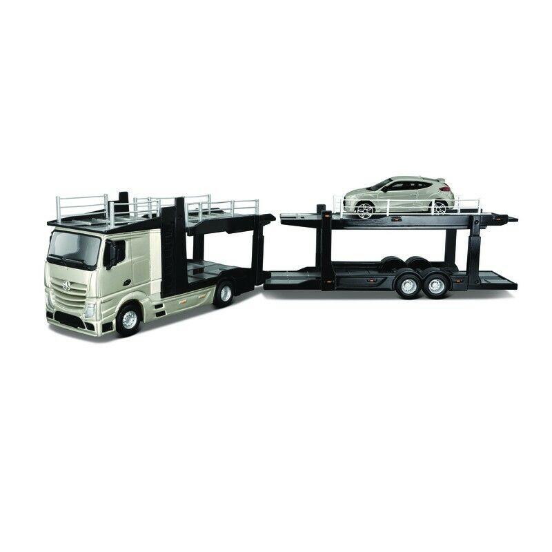 BBURAGO 1/43 Street Fire auto vilkikas Mercedes Benz Actros su automobiliu, asort., 18-31458