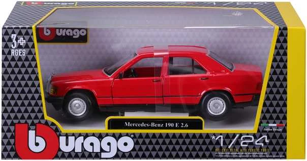 BBURAGO 1:24 Automodelis 1987 Mersedes - Benz 190E 2.6, 18-21103 BU