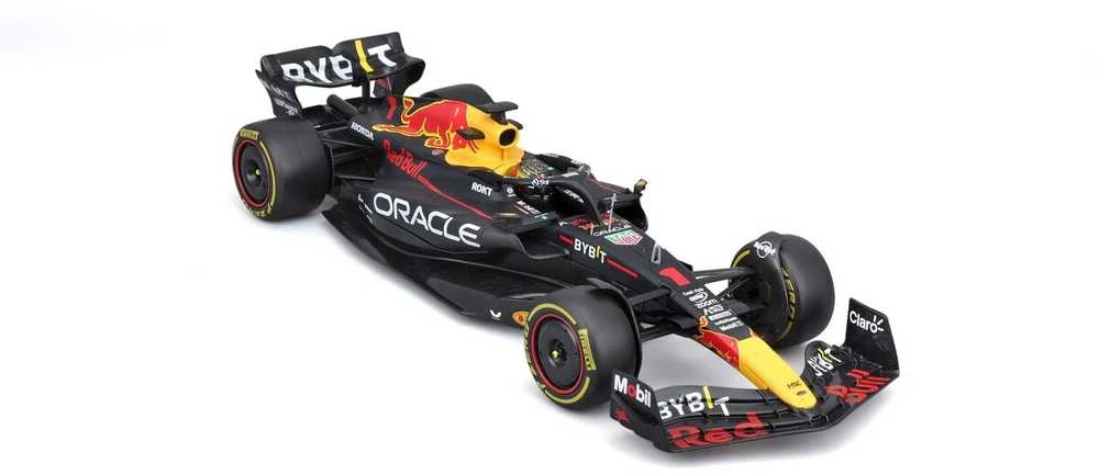 BBURAGO 1:24 automodelis su ekspozicine dėžute Raudona Bull RB19, 18-28030 (Ekspozicinė prekė) (Ekspozicinė prekė)
