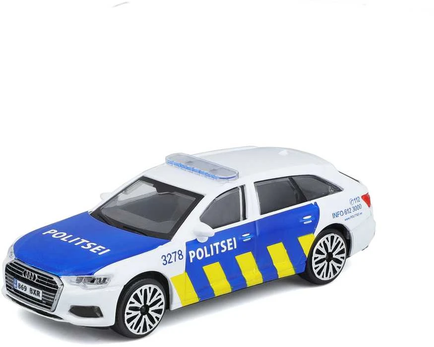 BBURAGO 1:43 automodelis Audi A6 Avant Estijos policija, 18-30415EE