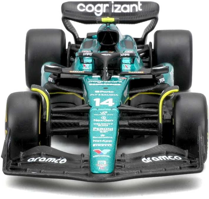 BBURAGO 1:43 automobilio modelis F1 Aston Martin Aramco Cognizant Team AMR23, 18-38090